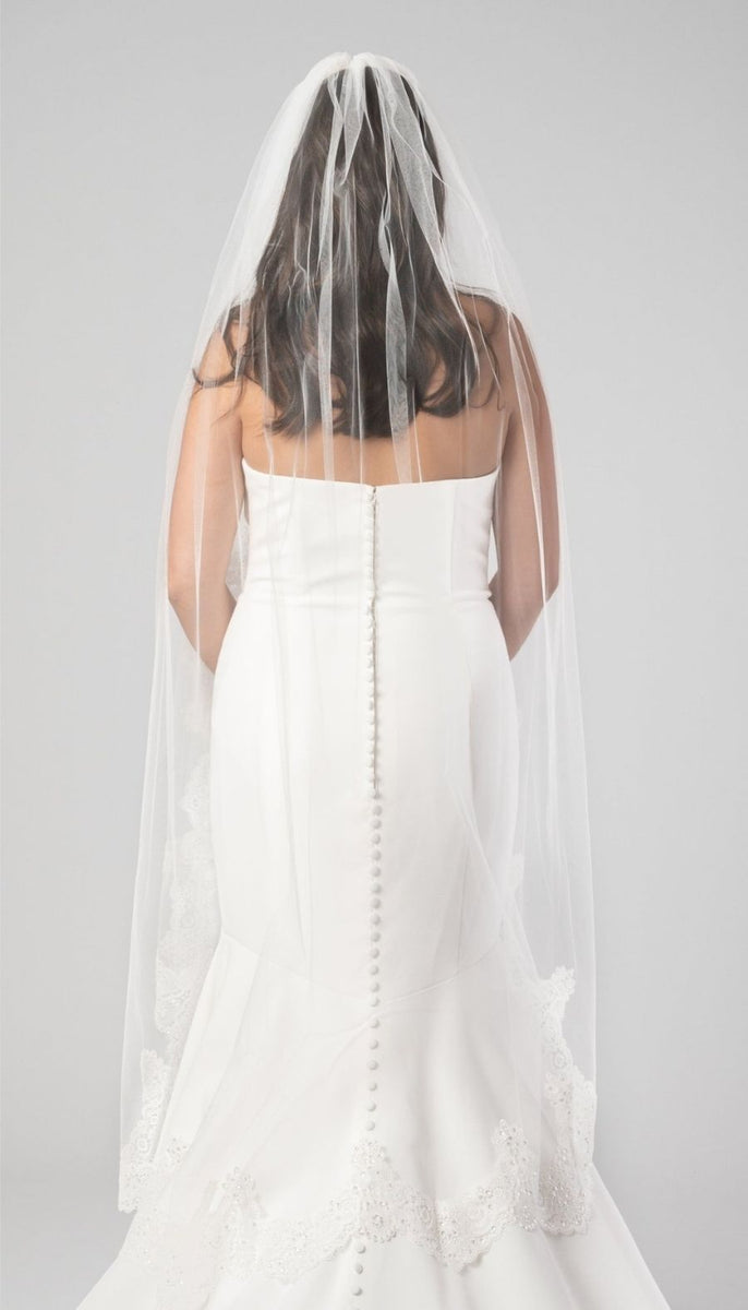 Erica Crochet Lace and Sequin Veil | Kennedy Blue