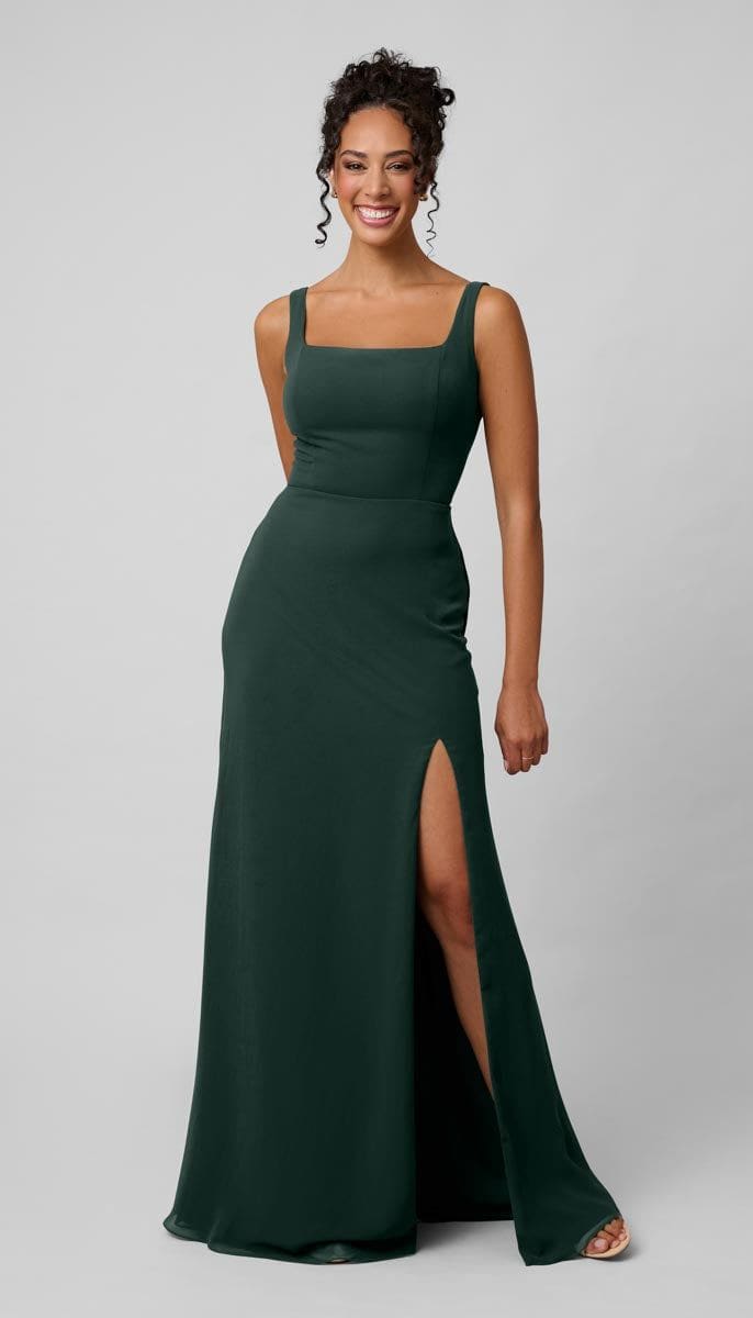 Jay Square Neck Platinum Bridesmaid Dress