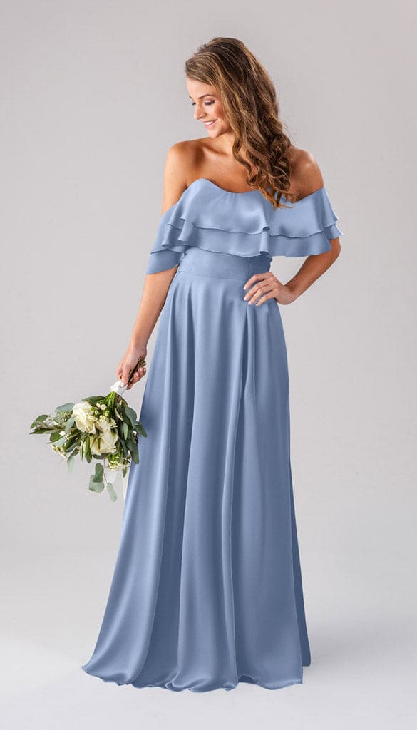 fall blue bridesmaid dresses Allison Luxe Satin Convertible Dress Blue Marble Print One sub_category:maxi dresses Size:9 Years Package Contents