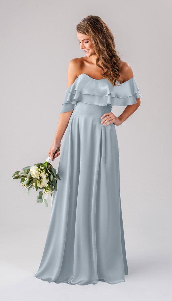 slim fit dress slacks Allison Luxe Satin Convertible Bridesmaid Dress