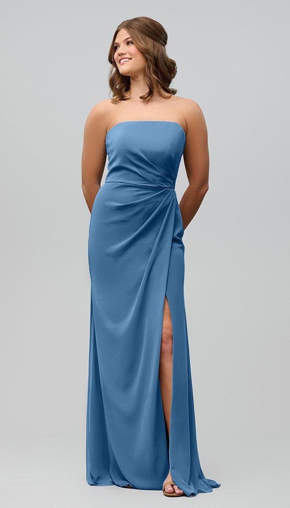 blue dress for baby girl Audrey Structured Strapless Bridesmaid Dress