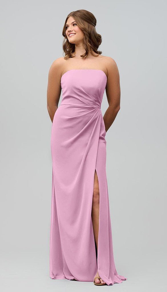 blue dress for baby girl Audrey Structured Strapless Bridesmaid Dress