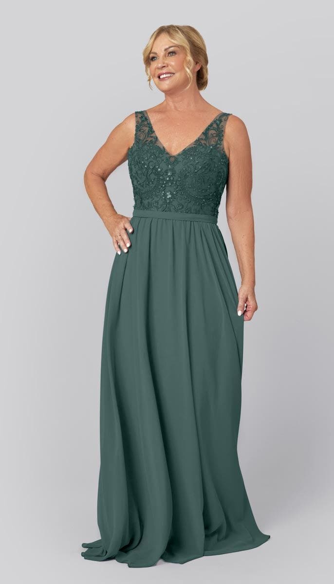 mother of the groom dresses emerald green Detachable Overskirt Dark Satin Mermaid evening dress with Long Sleeves line silhouette LaDivine CC447 Long Formal Mother