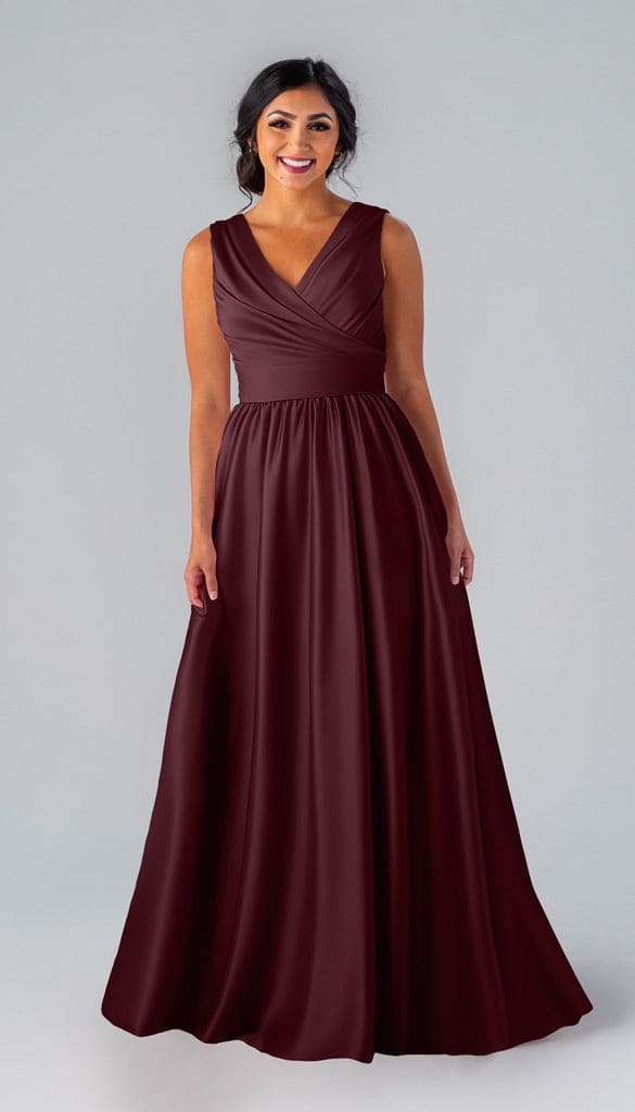 satin maroon bridesmaid dresses BABARONI Spaghetti Strap Chiffon Bridesmaid Dress-Burgundy, Burgundy / US0 main image 0