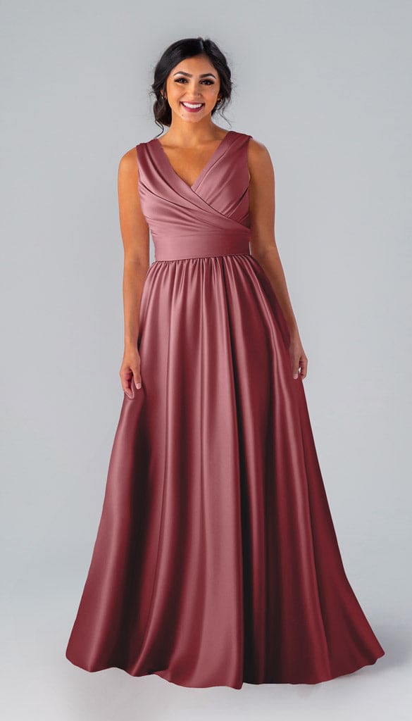 Brittany Luxe Satin Bridesmaid Dress | Kennedy Blue Rosewood