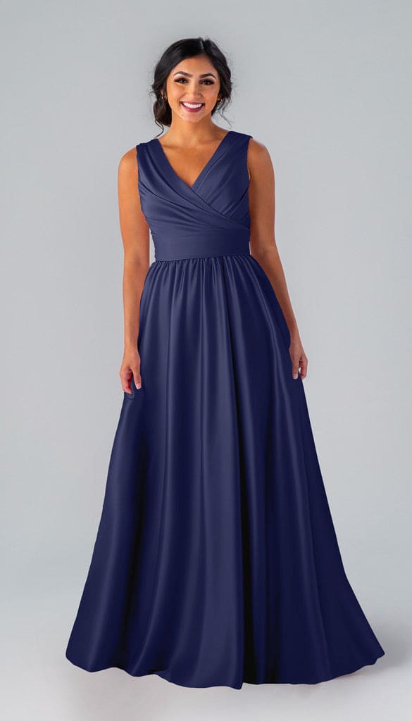 Brittany Luxe Satin Bridesmaid Dress | Kennedy Blue Sapphire