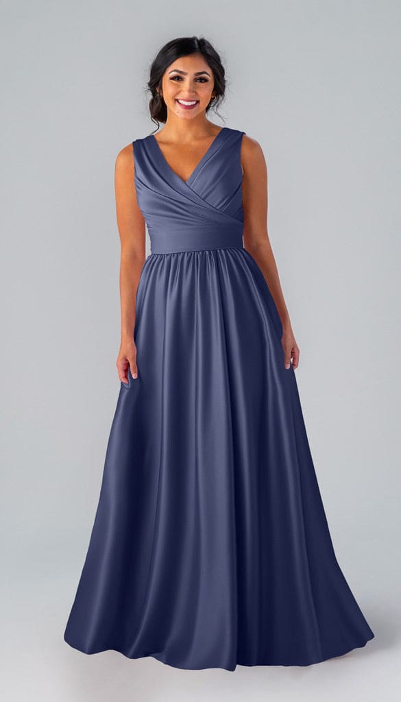 storm blue bridesmaid dresses Simple Royal Blue Satin Off Shoulder Mermaid Long Custom Bridesmaid Dresses  , BN1203 main image 1