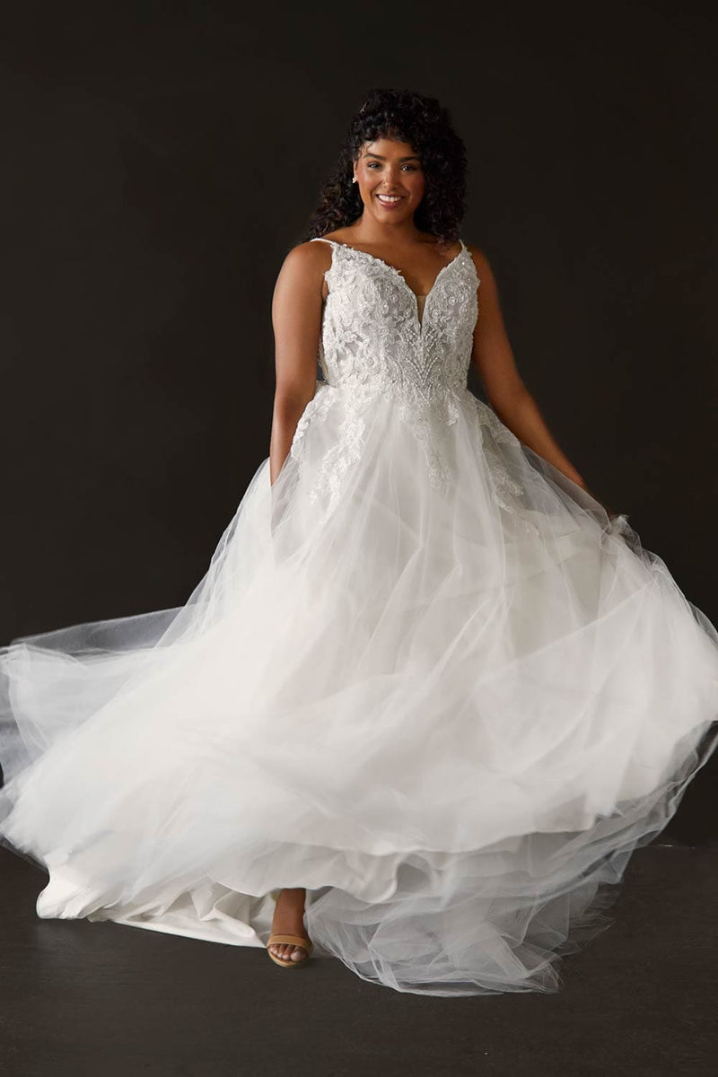 V Neck Wedding Dress
