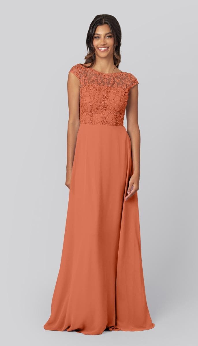 Dakota Modest Embroidered Bridesmaid Dress