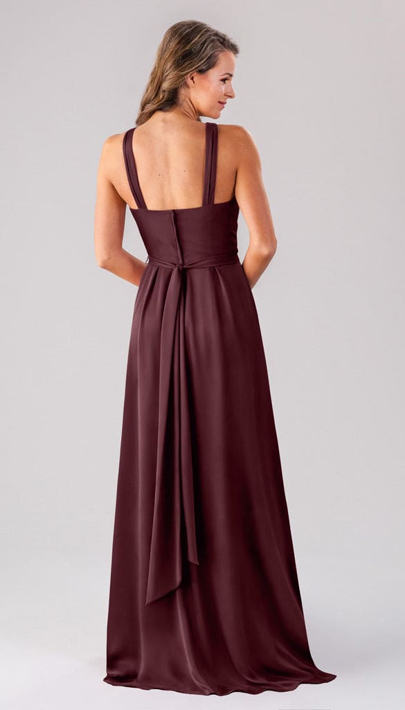 Ready to Ship Elena Luxe Satin High Neck Bridesmaids Dress