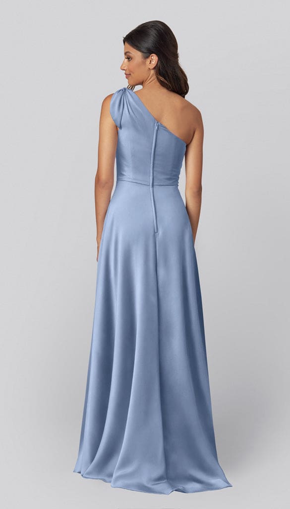 one shoulder bridesmaid dresses blue Eloise Luxe Satin Dress Crafted from high size:12 UK Black Bean and Roasted pocket:none