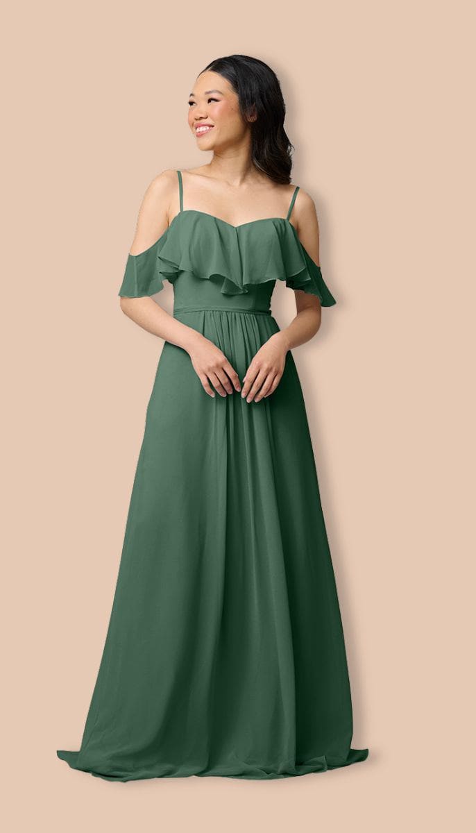Chiffon Bridesmaids Dress | Kennedy Blue Emily Platinum