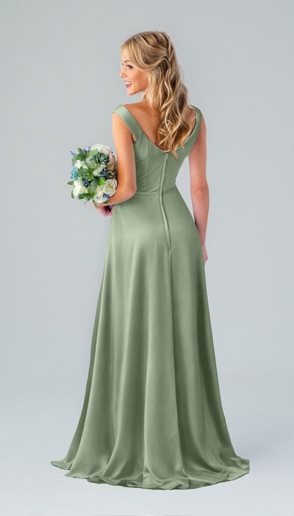 Haley Luxe Satin Bridesmaids Dress | Kennedy Blue Moss Haley Luxe Satin Bridesmaids Dress | Kennedy Blue Moss