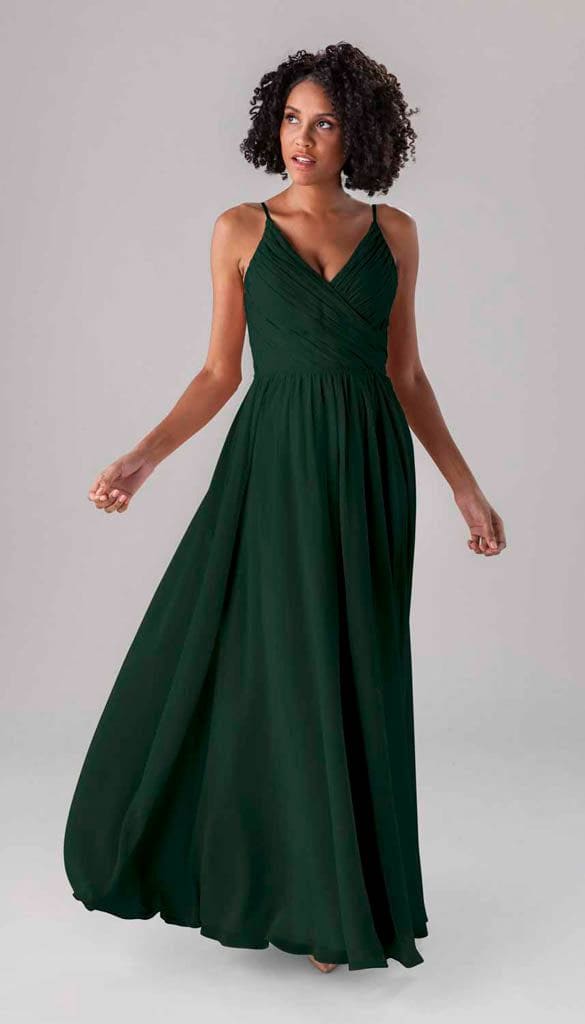 Alexis Chiffon Bridesmaid Dress | Kennedy Blue Forest Green Alexis Chiffon Bridesmaid Dress | Kennedy Blue Forest Green
