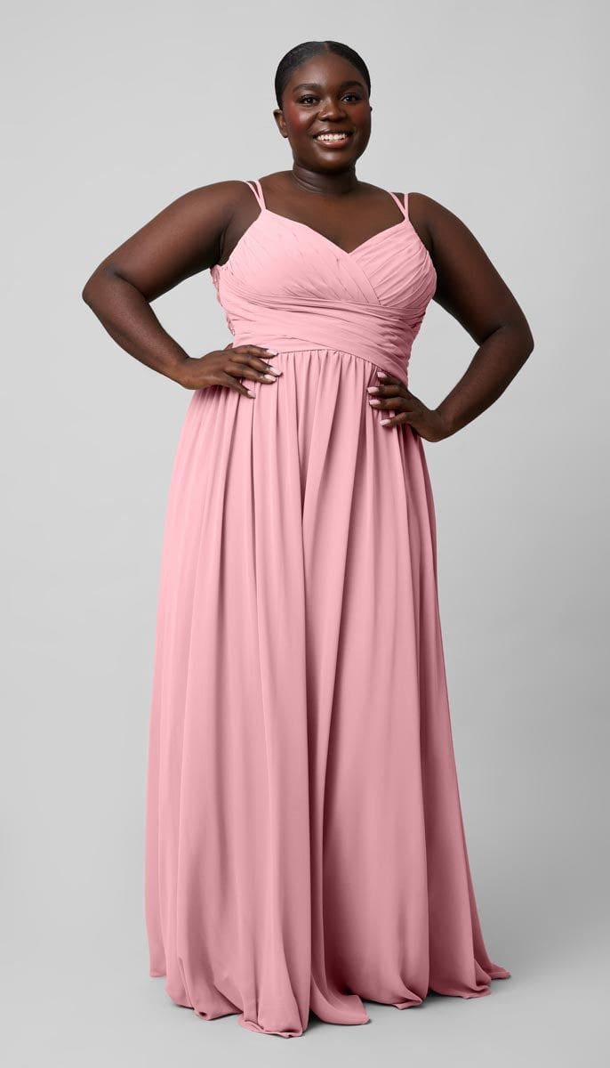 plus size pink bridesmaid dresses Ever-Pretty Double V Neck Short Sleeve Maxi Tulle Evening Dress Occasion Dress main image 1