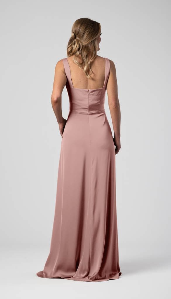Asher Ready To Ship Satin Bridesmaid Dress | Kennedy Blue 6 / Taupe Asher Ready To Ship Satin Bridesmaid Dress | Kennedy Blue 6 / Taupe