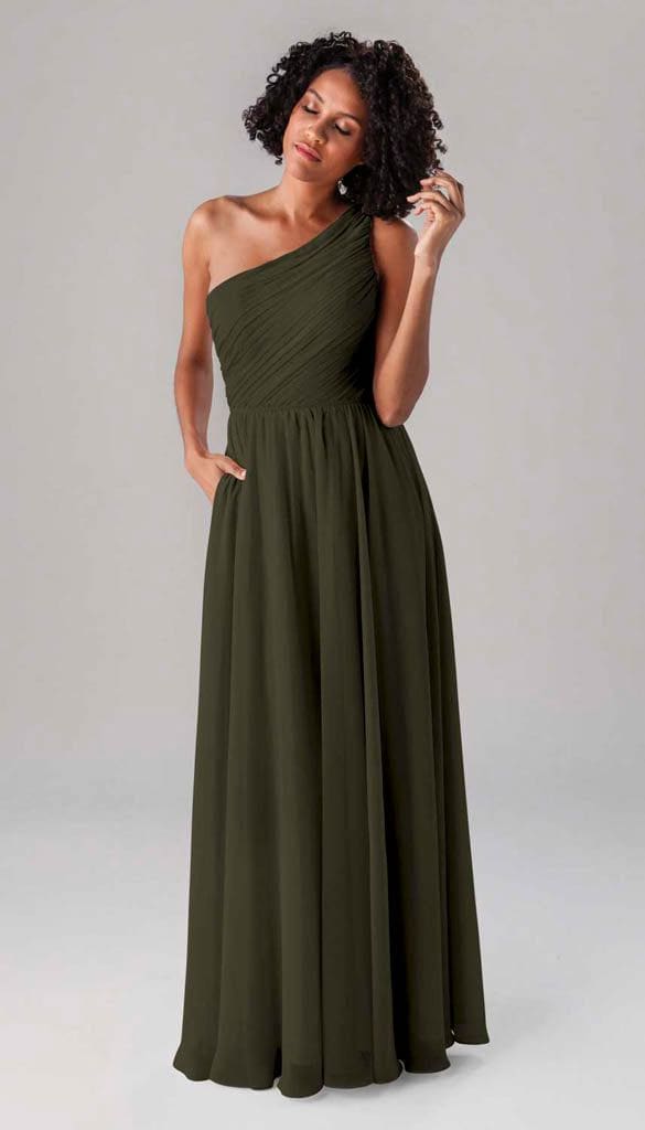 blue dress for baby girl Athena One Shoulder Bridesmaid Dress