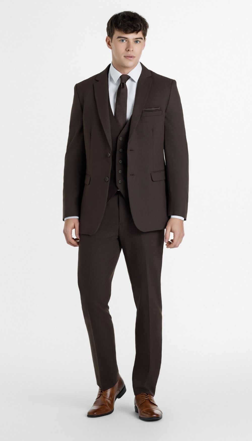 Trim Fit Chocolate Mens Suit | Kennedy Blue
