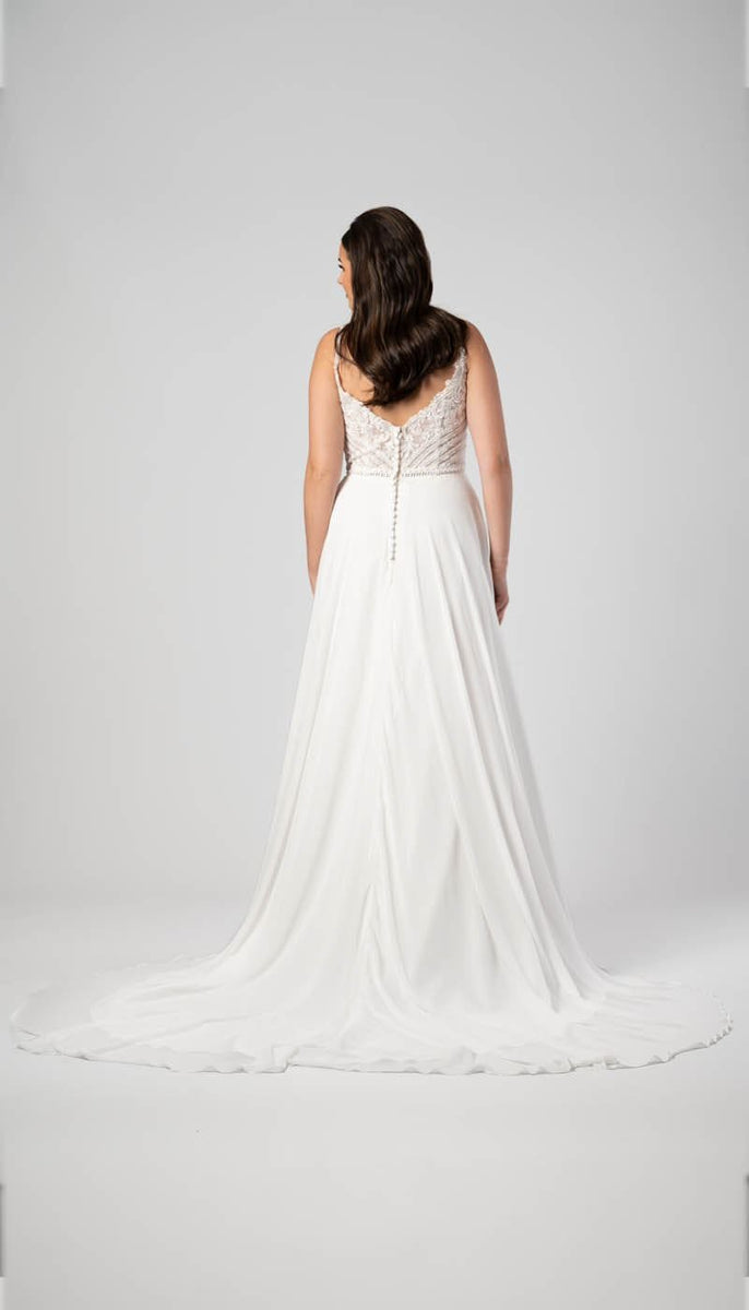 strapless open back dress Daisy | Chiffon A-Line Wedding Dress