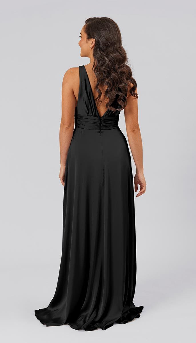 Dottie Satin Bridesmaids Dress | Kennedy Blue