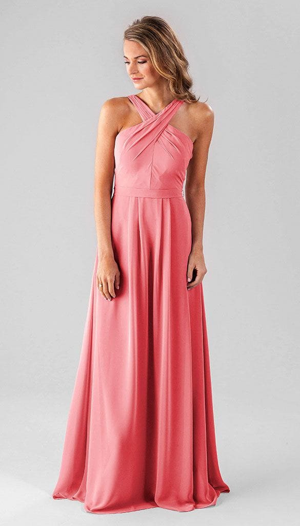 blue dress for baby girl HELENA / Ankle Length Wedding Dress with Pointy Neckline main image 0
