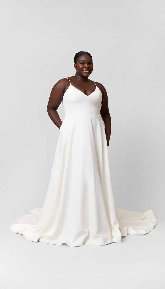 Slimming Plus Size Mother Of The Bride Dresses Farrah A-Line Wedding Dress  Kennedy Blue Ivory