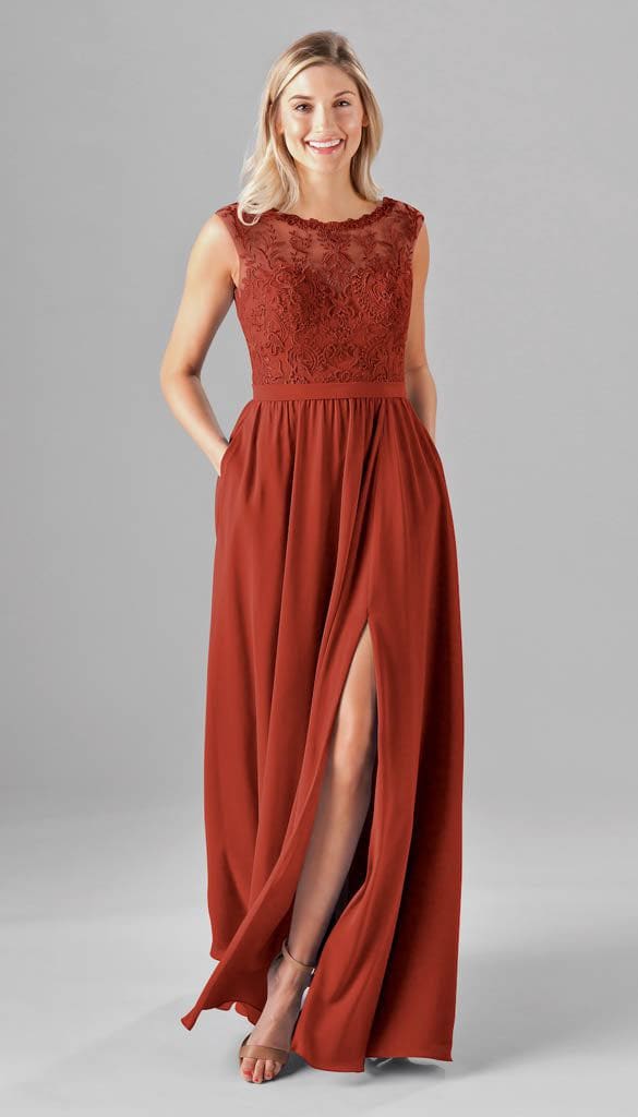 Jade Modest Lace Bridesmaid Dress | Kennedy Blue Cinnamon