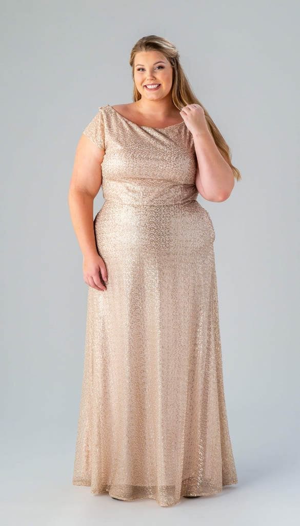 slim fit dress slacks Plus-Size Sequin Mermaid Prom Dress CD975C Rosewood / 16 main image 0