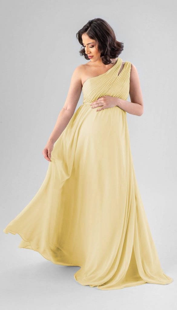 strapless open back dress Maternity One Shoulder Contrast Mesh Mermaid Prom Dress – Elonnashop main image 0