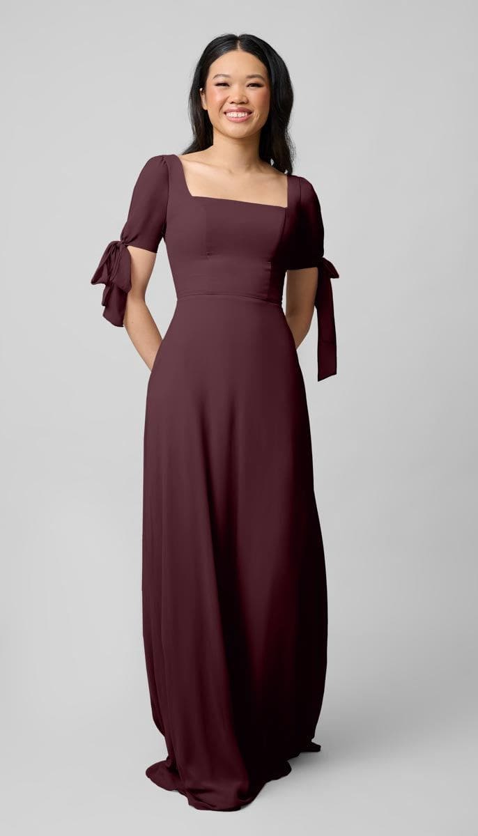 Juliet Modest Bridesmaids Dress | Kennedy Blue Bordeaux