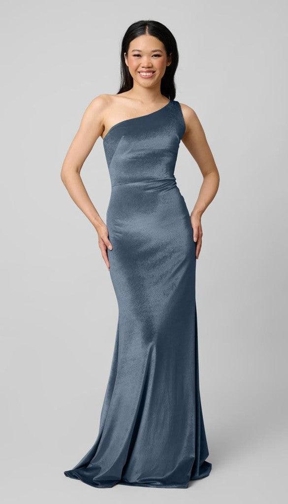 Keely One Shoulder Velvet Bridesmaid Dress