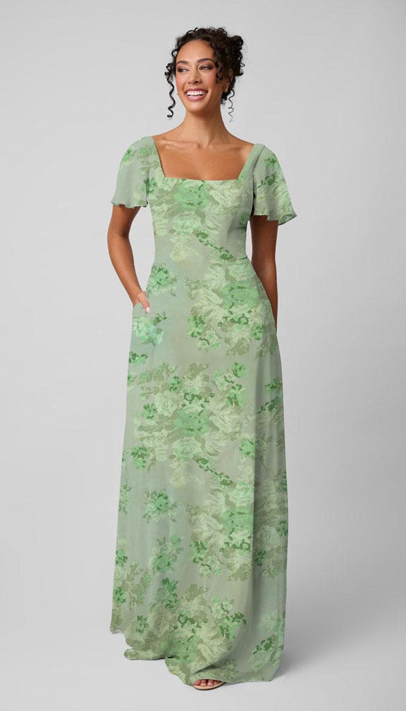 Embroidered Tulle Maxi Green Long Floral Dress Zapaka Women Grey Green  Printed Flower Bridesmaid Dress With