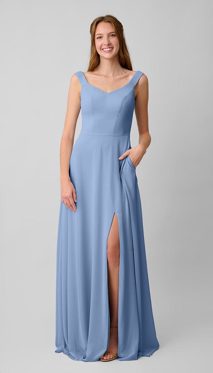 Haley Platinum Chiffon Bridesmaids Dress
