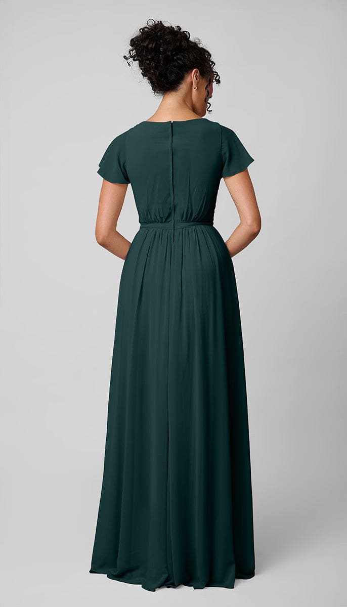 Modest Bridesmaids Dress | Kennedy Blue Holly Platinum Rosewood