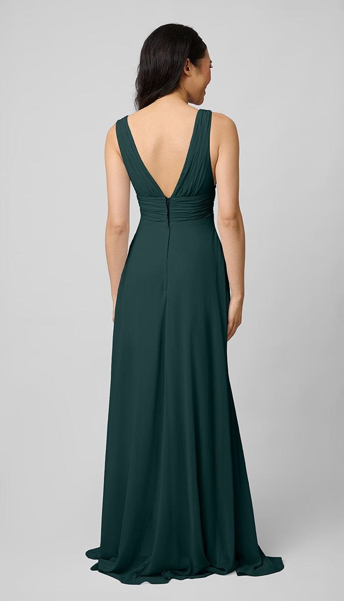 florere green dress FLORERE Long Sleeve green Tie Neck Midi Dress – Florere main image 0
