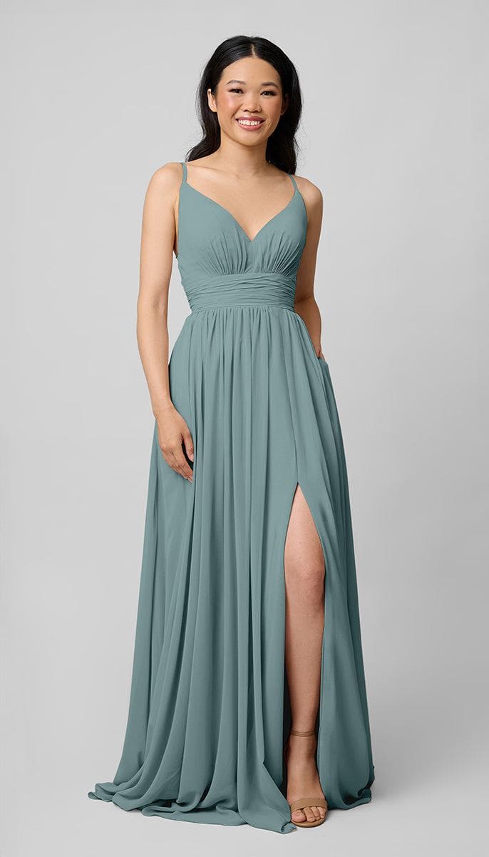 blue dress for baby girl Halter Neck Satin Bridesmaid Dress