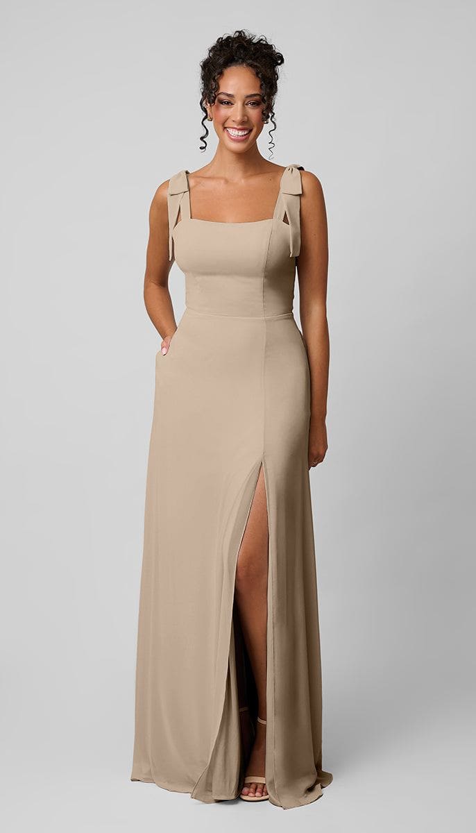 sofia bridesmaid dresses Platinum Chiffon Bridesmaids Dress| Kennedy Blue Fawn providing a flattering and