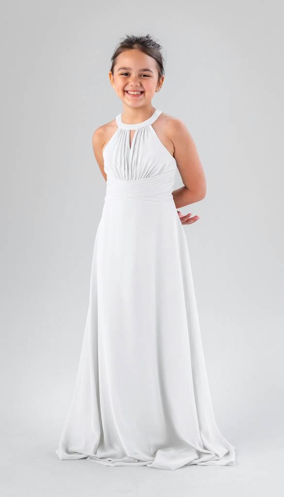 blue dress for baby girl Wedtrend Women Black Junior Bridesmaid Dress with Belt Round Neck A Line Pleated High Low Chiffon Wedding Guest Dress, Black / J16