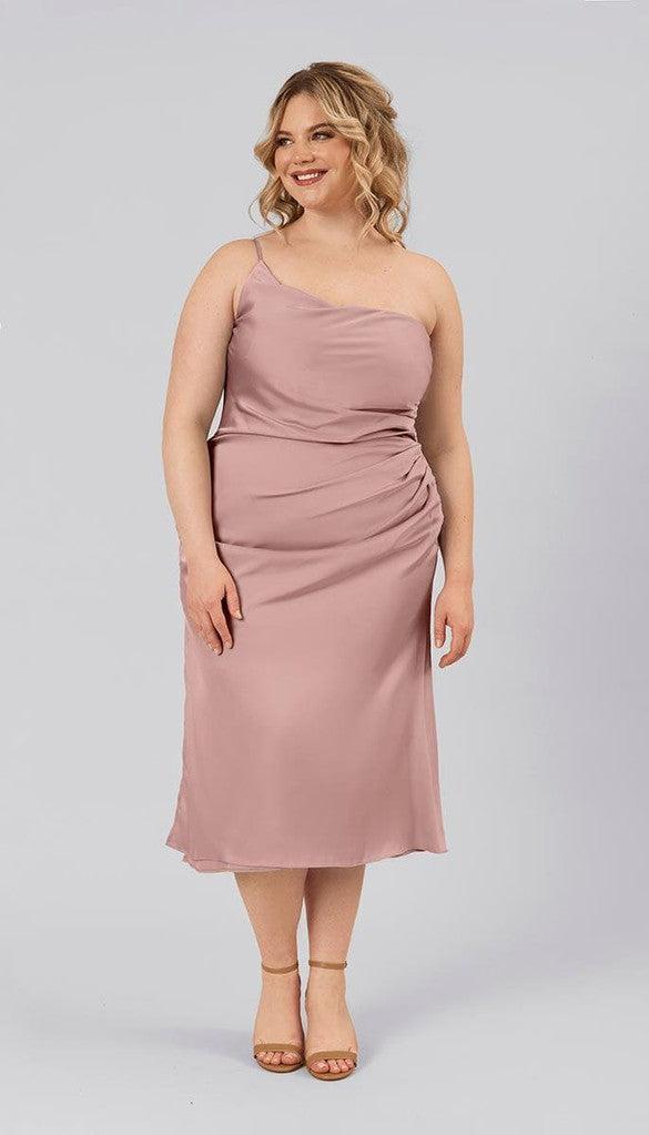 Lexi Short One Shoulder Satin Bridesmaid Dress