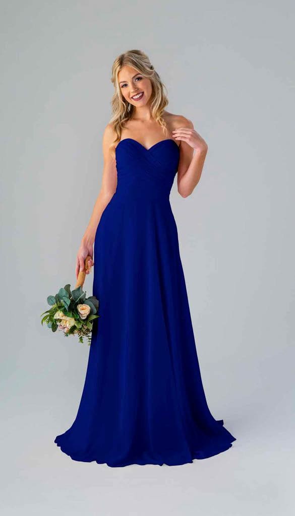 Lisa Strapless Chiffon Bridesmaids Dress Kennedy Blue