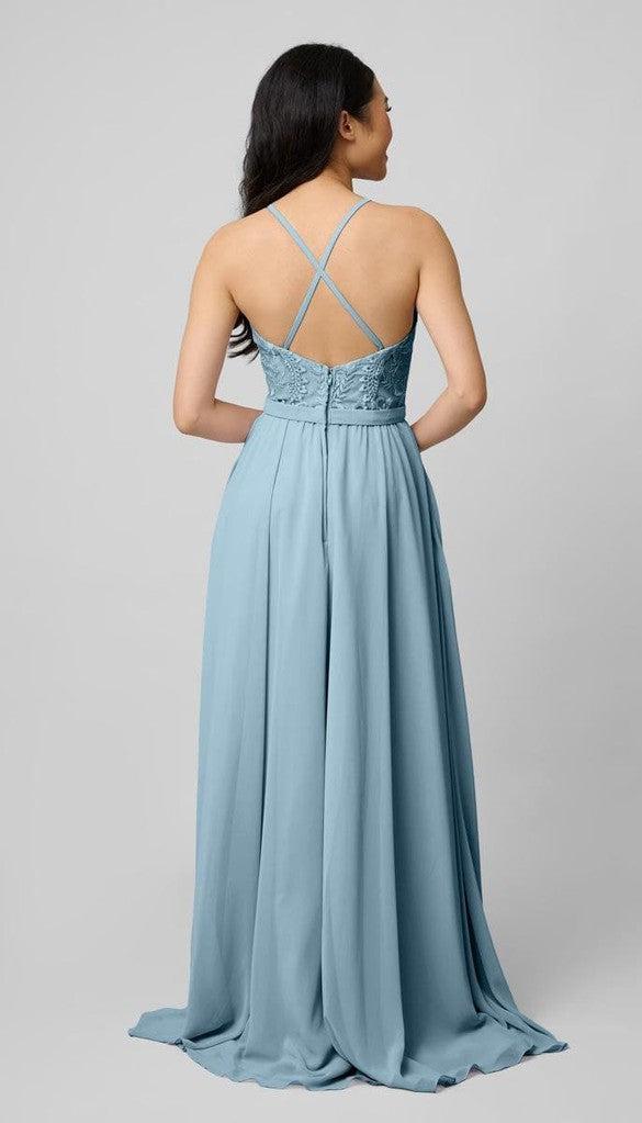 Madeline High Neck Embroidered Bridesmaid Dress