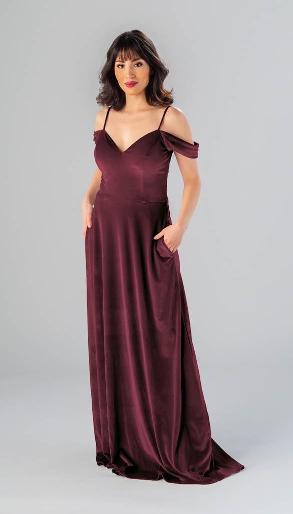 Mila Off The Shoulder Velvet Bridesmaid Dress