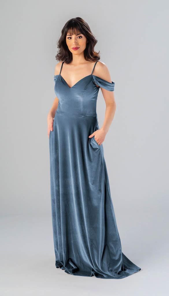 Mila Off the Shoulder Velvet Bridesmaid Dress | Kennedy Blue