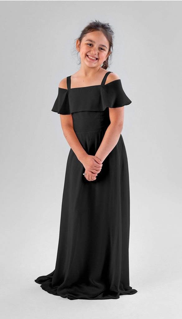slim fit dress slacks Kennedy Blue Nica Junior Bridesmaid Dress Steel Blue