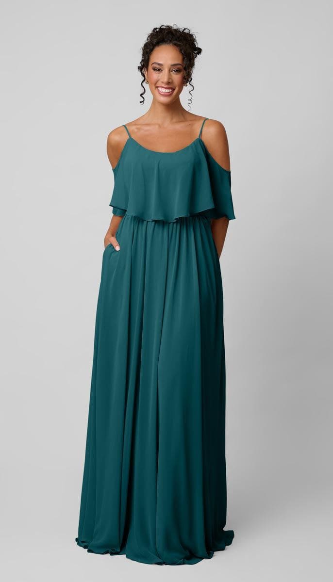white christmas dresses Elegant Chiffon Bridesmaid Dresses Floor Length A-Line main image 1