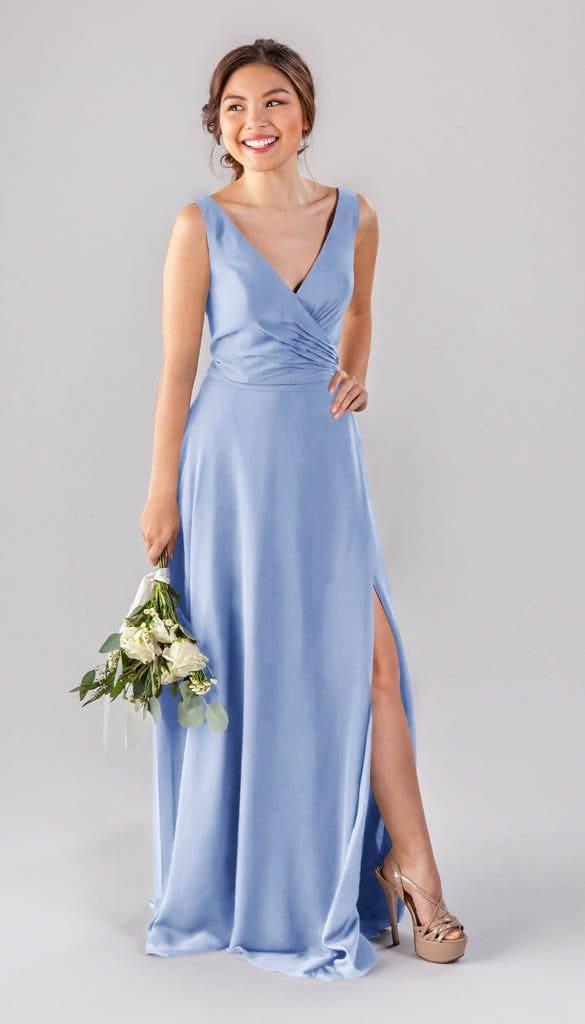 Pear Classic Chiffon Bridesmaid Dress | Kennedy Blue Cornflower Pear Classic Chiffon Bridesmaid Dress | Kennedy Blue Cornflower