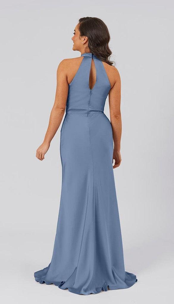 Rory High Neck Satin Bridesmaids Dress | Kennedy Blue Rory High Neck Satin Bridesmaids Dress | Kennedy Blue