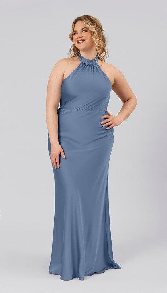 princess polly baby blue dress Rory High Neck Satin Bridesmaids Dress