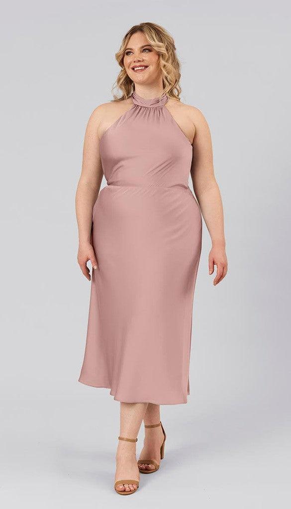 Rowen Short Satin Bridesmaid Dress | Kennedy Blue Ivory