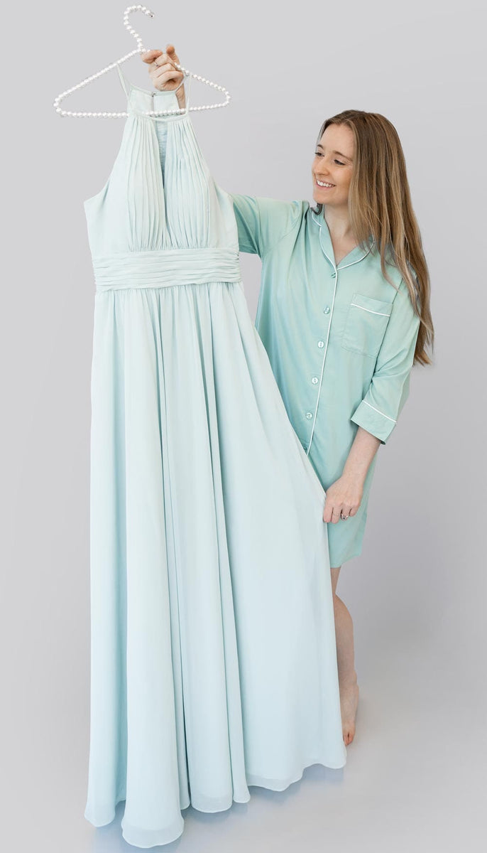 bridesmaid shirt dress After Six Women's Floral Satin Twill Ballgown - Blue